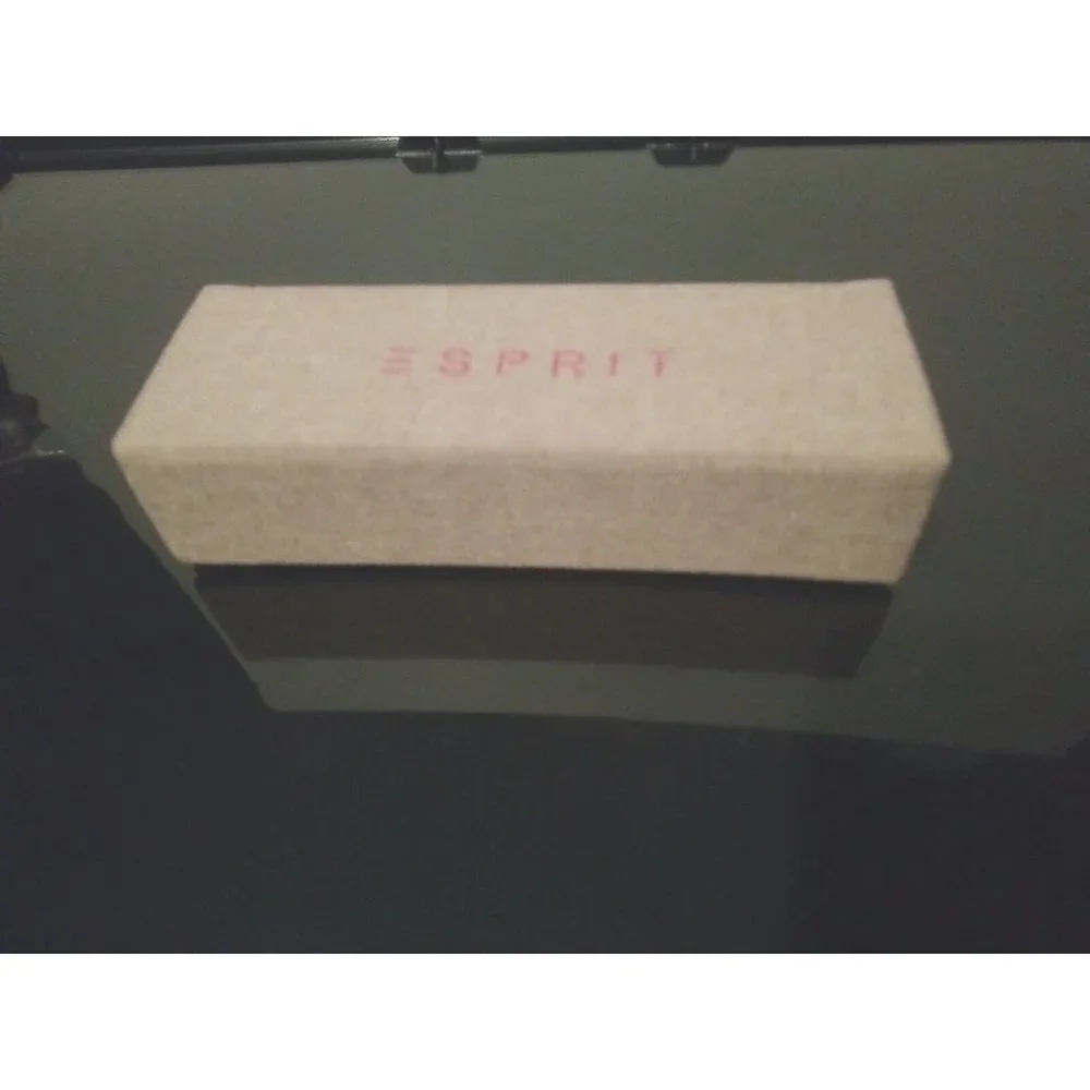 ESPRIT Eyeglass Case Khaki Beige tan Canvas Semi Hard Magnetic Snap rectangle